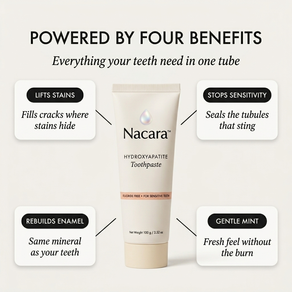 Nacara™ – Fluoride-Free Hydroxyapatite Whitening Toothpaste for Sensitive Teeth + 50% OFF