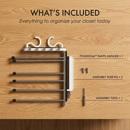 Foldholm™ – 6-Tier Space Saving Pants Hanger, Anti-Slip Folding Closet Rack for Jeans & Trousers +50% OFF