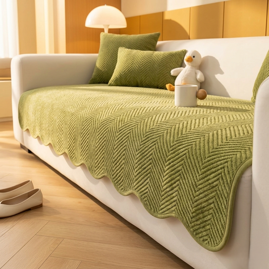 Wovenly™ – Herringbone Chenille Non-Slip Wavy Edge Couch Cover+ 50% OFF