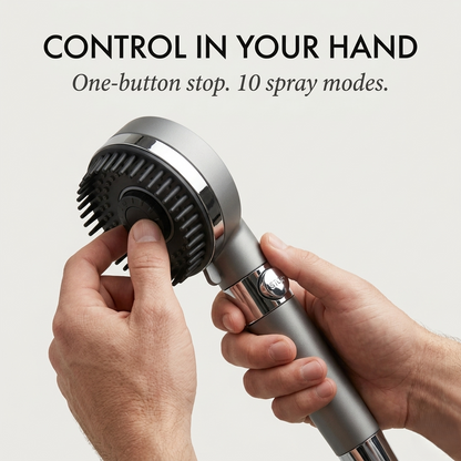 Rinswell™ – High-Pressure Filtered Shower Head with Scalp Massage & 10 Spray Modes + 50% OFF