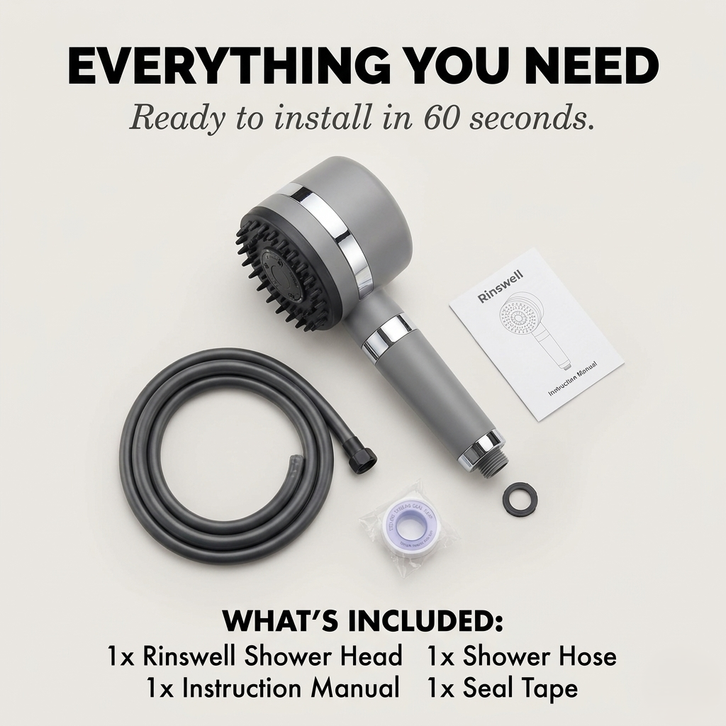 Rinswell™ – High-Pressure Filtered Shower Head with Scalp Massage & 10 Spray Modes + 50% OFF