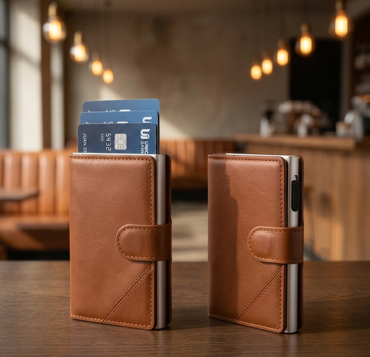 Warden™ – RFID-Blocking Slim Wallet with Pop-Up Card Access & AirTag Slot +50% OFF