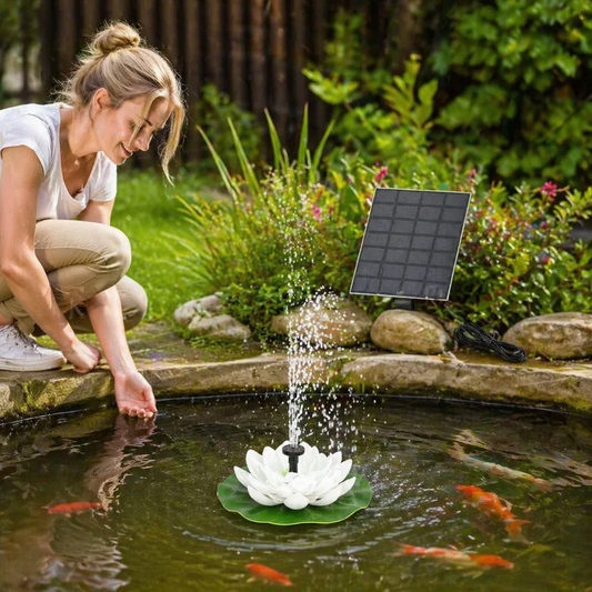 Lillova™ – Solar Floating Lotus Fountain with 7 Spray Heads for Ponds, Pools & Birdbaths + 50% OFF