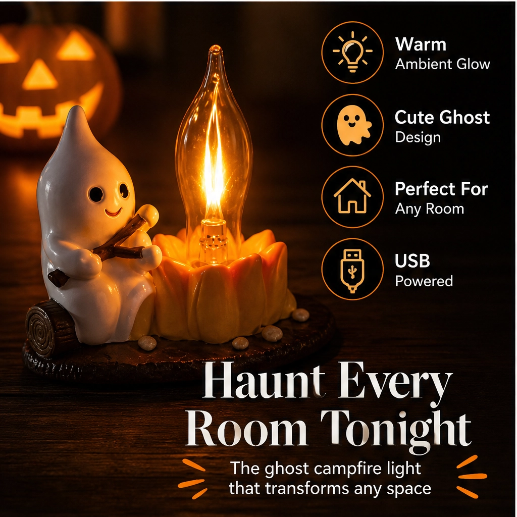 Wispen – Flame-Effect Ghost Night Light for Cozy Halloween Decor + 50% OFF