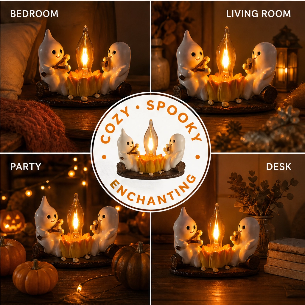 Wispen – Flame-Effect Ghost Night Light for Cozy Halloween Decor + 50% OFF