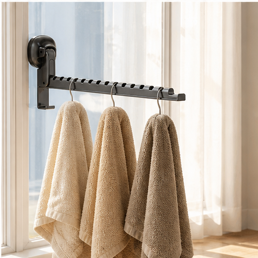 Stowden – Fold-Flat Suction Cup Extendable Drying Rack + 50% OFF