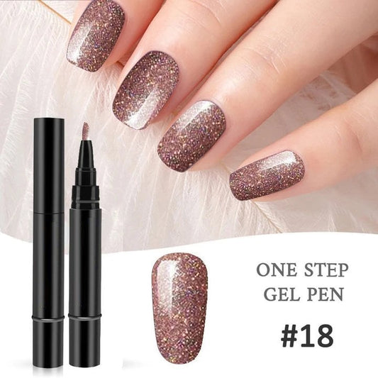 Glazelle – 18-Color One Step Gel Nail Pen Set with Mini UV Lamp +Bu 1 Get 1 FREE