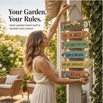 Thistlebrook – Printed Botanical Wooden Hanging Garden Sign + 50% OFF