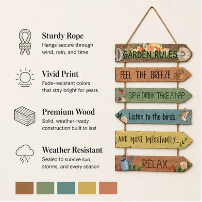 Thistlebrook – Printed Botanical Wooden Hanging Garden Sign + 50% OFF