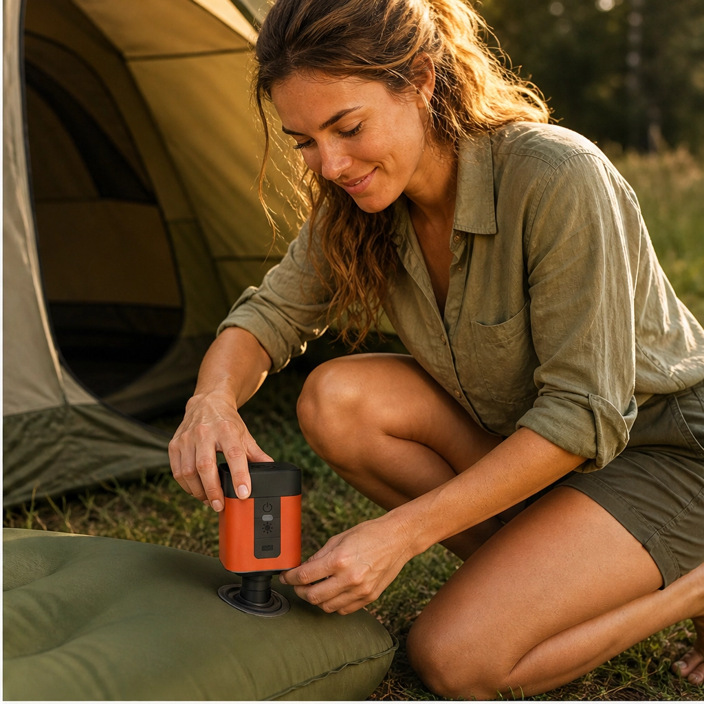 Zephr – Cordless Rechargeable Mini Air Pump with LED Light – Inflates & Deflates +50% OFF