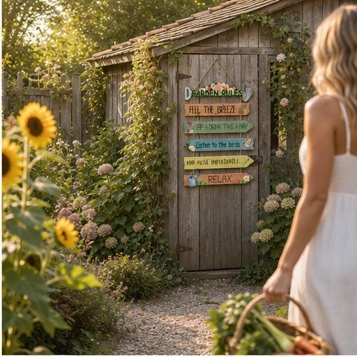 Thistlebrook – Printed Botanical Wooden Hanging Garden Sign + 50% OFF