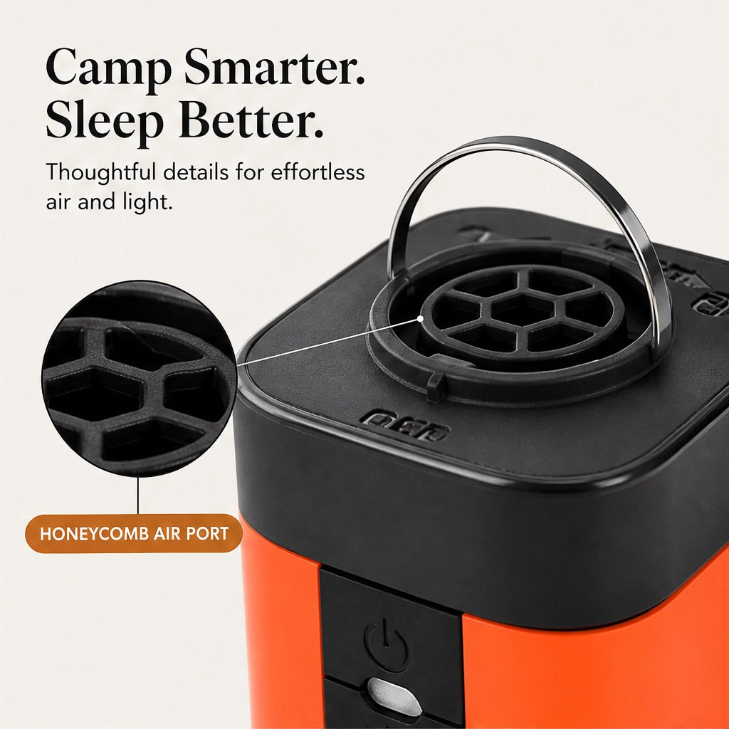 Zephr – Cordless Rechargeable Mini Air Pump with LED Light – Inflates & Deflates +50% OFF