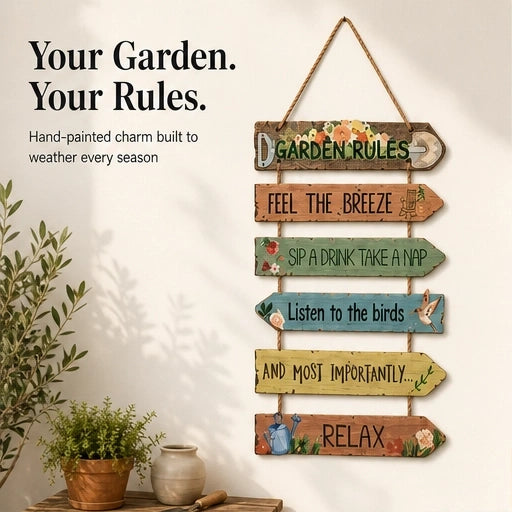 Thistlebrook – Printed Botanical Wooden Hanging Garden Sign + 50% OFF