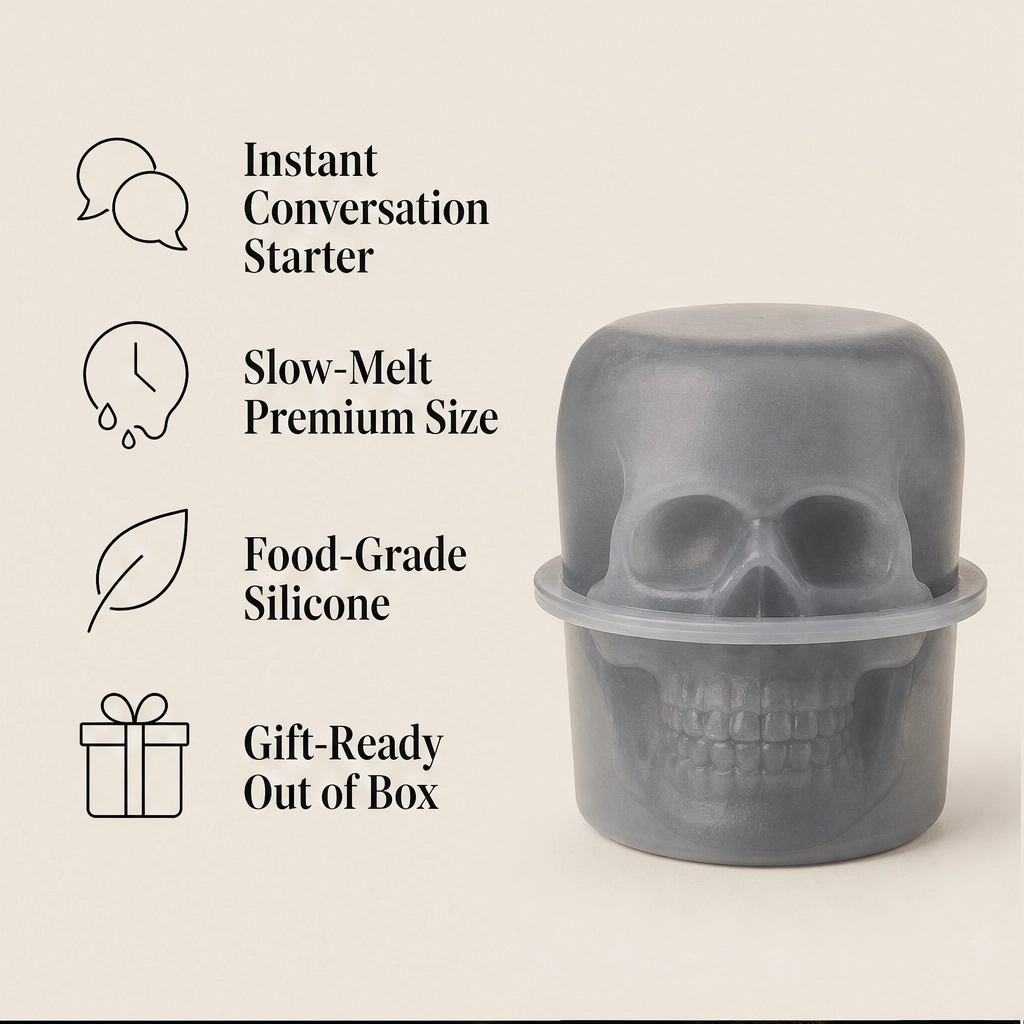 Frostbane – Slow-Melting 3D Skull Silicone Ice Mold for Whiskey & Cocktails + 50% OFF
