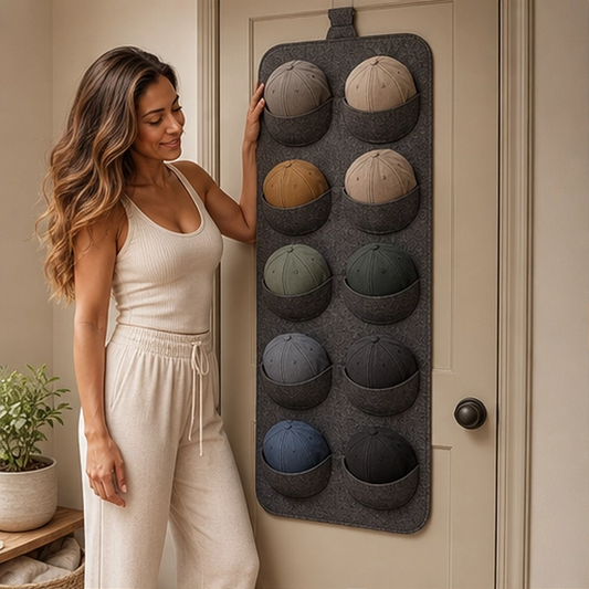 Brimwick – 14-Pocket Felt Hanging Hat Organizer for Door & Wall + 50% OFF