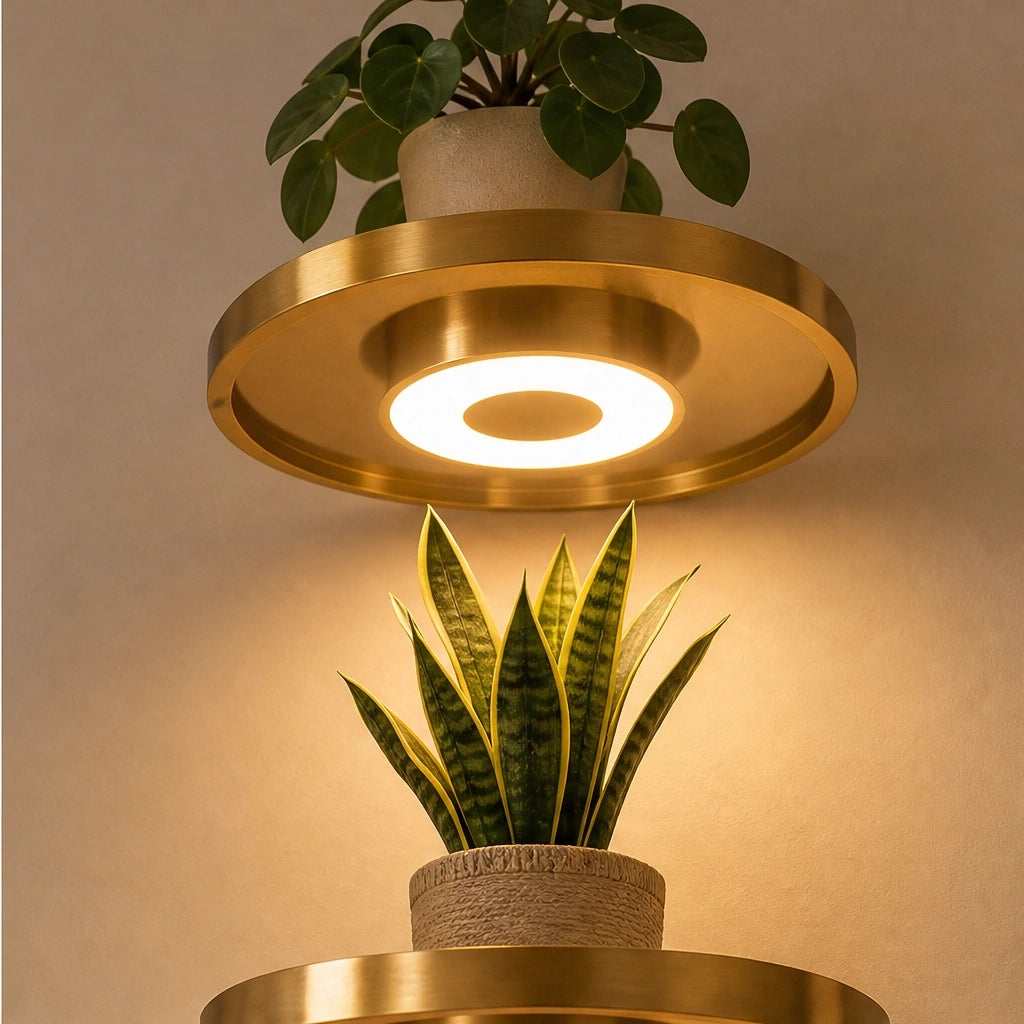 Glowsill – Floating Plant Shelf with Warm LED Uplight, Cordless & Rechargeable + 50% OFF