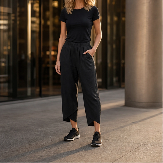 Willowhem™ – Asymmetric Cross-Hem Wide-Leg Pull-On Trousers + 50% OFF