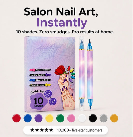 Tipsette – 10-Colour Dual-Tip Nail Art Pens + BUY 1 GET 1 FREE