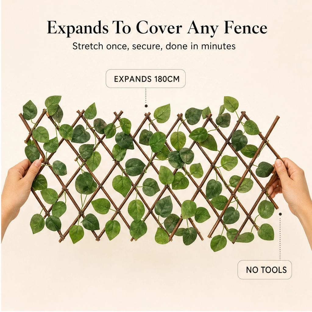 Arbor™ – Expandable Faux-Ivy Privacy Trellis for Balconies & Patios +50% OFF