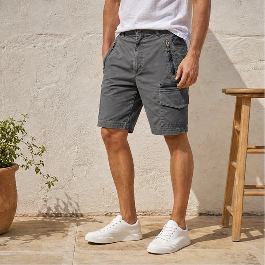 Hawthorne™ – 8-Pocket Cotton Cargo Shorts with Elastic Drawstring Waist + 50% OFF
