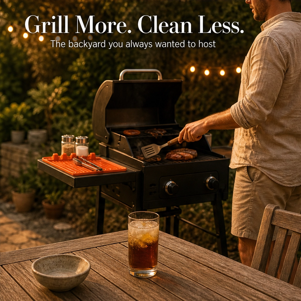 DripDock™ – Heat-Resistant Silicone Utensil Mat with Built-In Drip Tray + 50% OFF