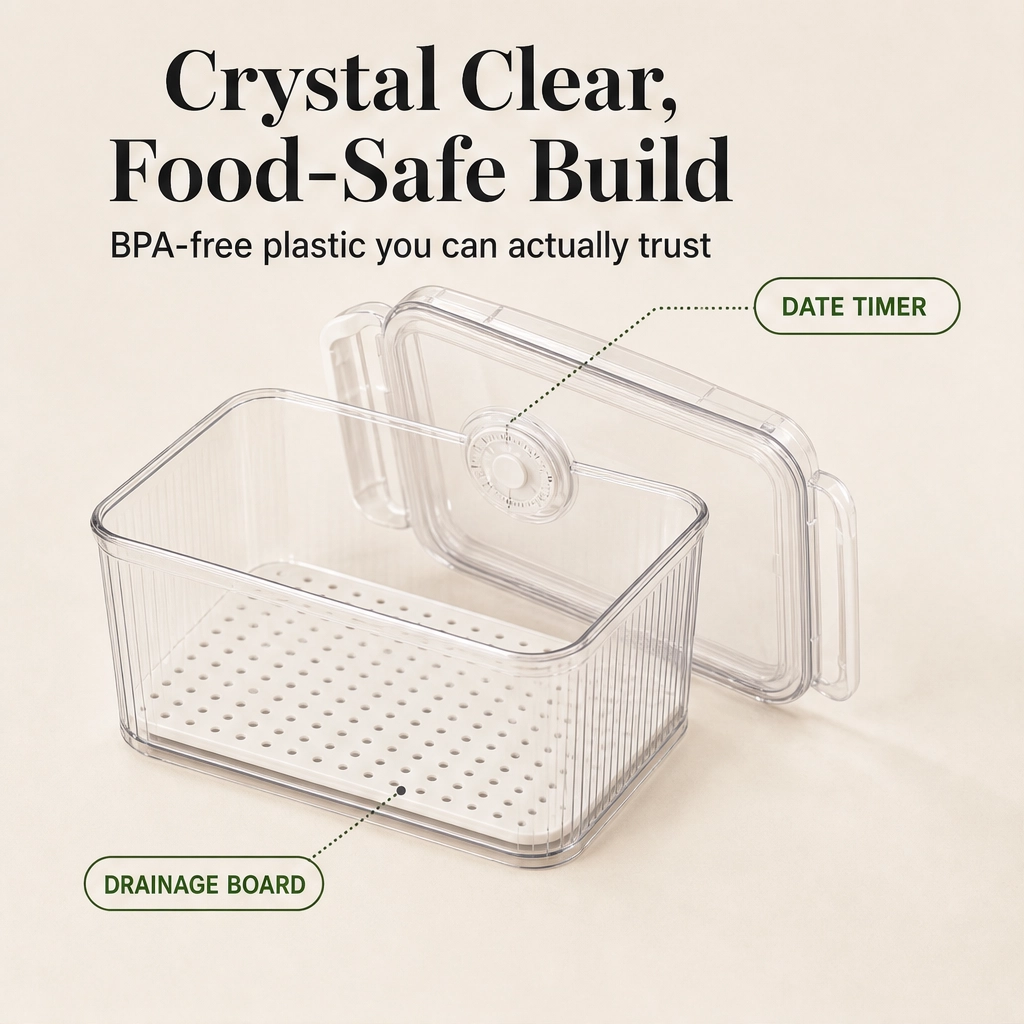Crispen™ – Produce Saver Containers with Date Timer & Drainage + 50% OFF