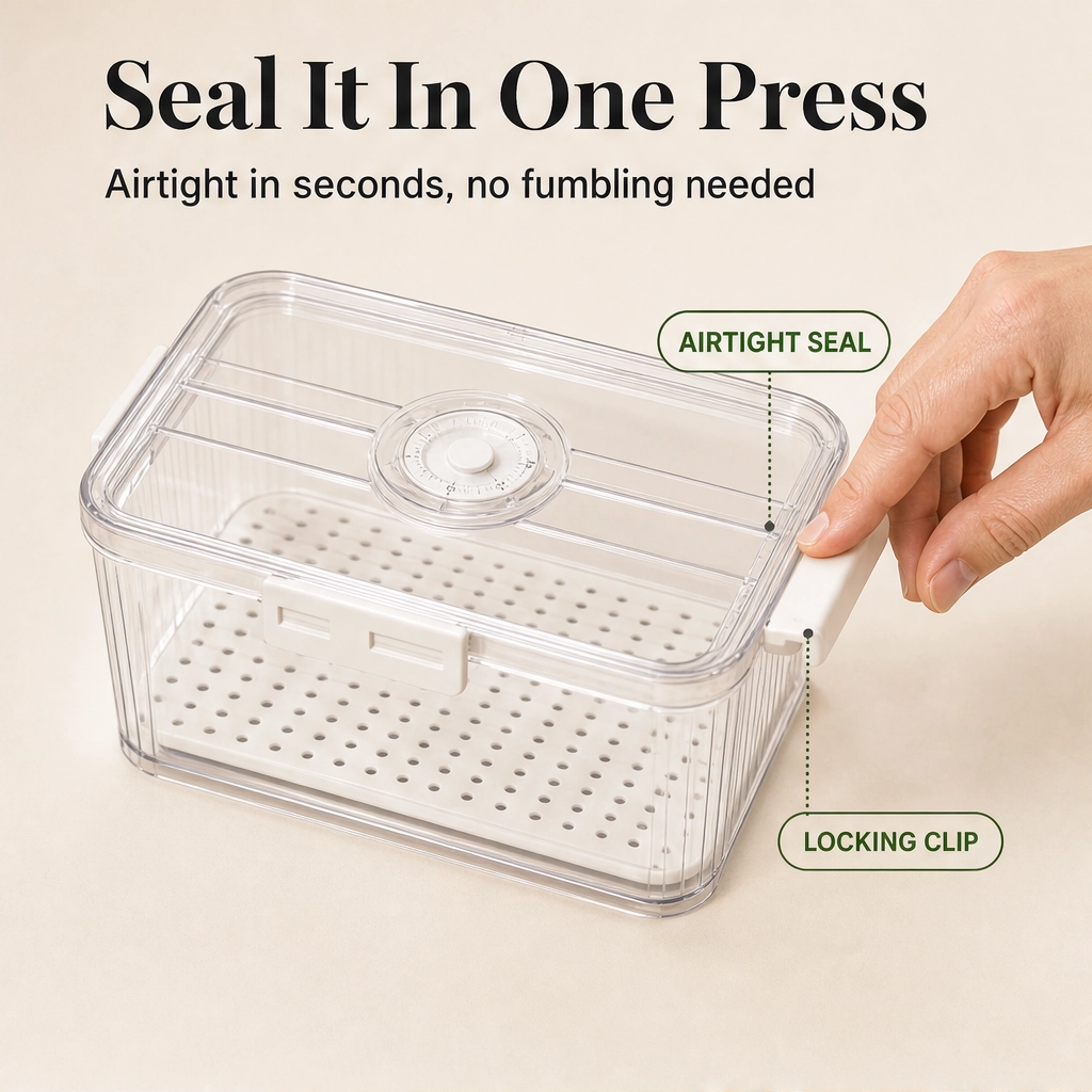 Crispen™ – Produce Saver Containers with Date Timer & Drainage + 50% OFF