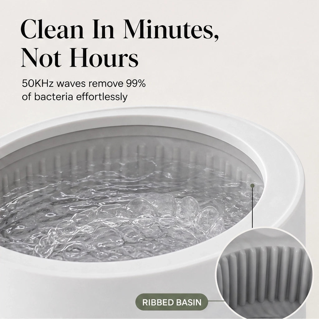 Purewave – 3-Mode Ultrasonic Cleaner for Retainers, Aligners & Dentures + 50% OFF
