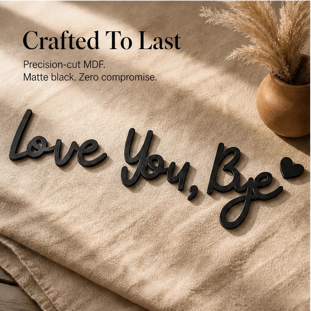 Wrenhollow – "Love You, Bye" No-Drill Wooden Entryway Sign + 50% OFF