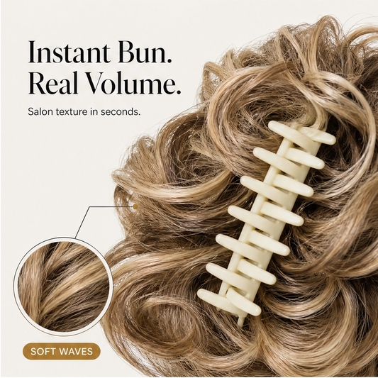Lushe™ – Fluffy Volume Bun Hairpiece with Detachable Claw-Clip Design + 50% OFF