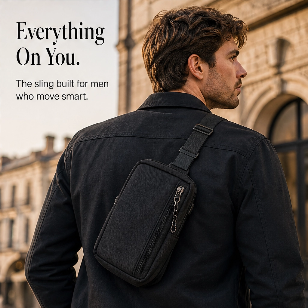 Strade™ – Minimalist Water-Resistant Crossbody Sling Bag for Men + 50% OFF