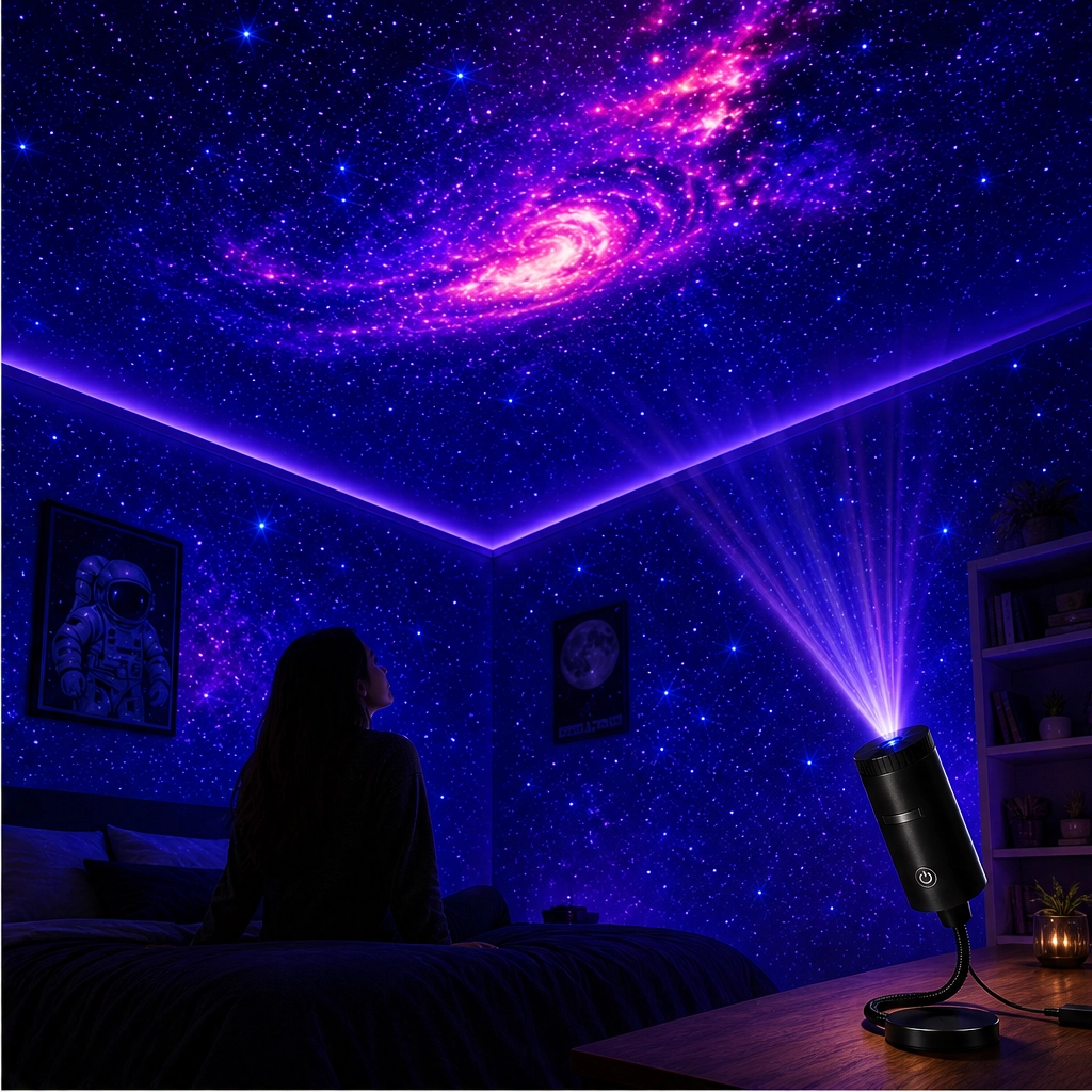 Noctera – Galaxy & Ocean HD Star Projector with 360° Head + 50% OFF