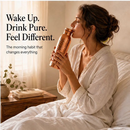 Emberwell – One-Piece Solid Copper, Plastic-Free Hammered Water Bottle + 50% OFF