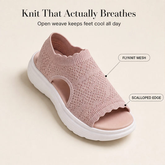 Airelle™ – Breathable Knit Cushioned Platform Sandals + 50% OFF