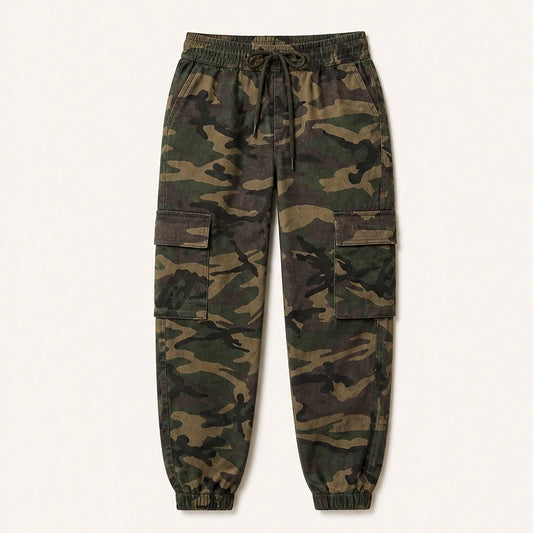 Stryde™ – Tapered Camo Cargo Joggers with Flexible Waist & Deep Pockets + 50% OFF