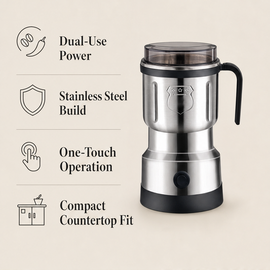 Millforge – Multifunctional 300W Electric Coffee & Spice Grinder + 50% OFF features