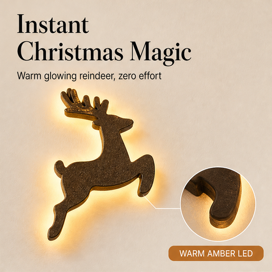 Glowmere – Warm LED Reindeer Wall Decoration + 50% OFF features