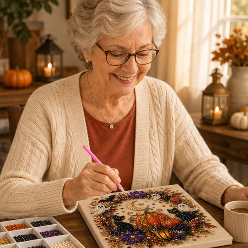 Gemholm – Halloween Gem Art Canvas DIY Kit lifestyle