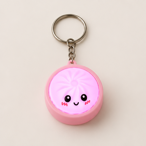 Bunwick – Touch-Sensing Glow Pressable Dumpling Fidget Keychain Pink