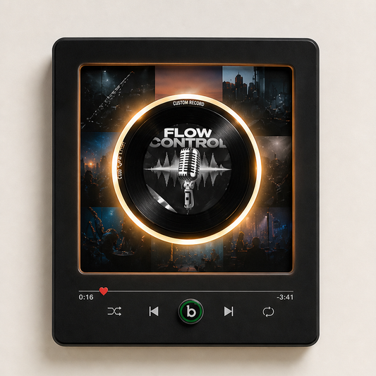 Fridgebeats Glow – Personalised Photo & Song Rotating Vinyl Fridge Magnet + 50% OFF Black