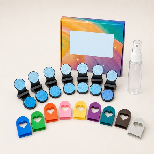 Huelock – 12-Colour Clamp-On Temporary Hair Chalk Applicator Set + 50% OFF Sky Blue