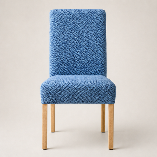 Weavecroft – Stretch-Fit Basketweave Chair Cover + 50% OFF Blue
