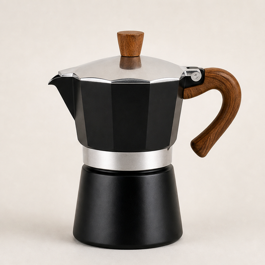 Moldera – Eight-Sided Cast Aluminium Classic Italian Moka Pot + 50% OFF Black