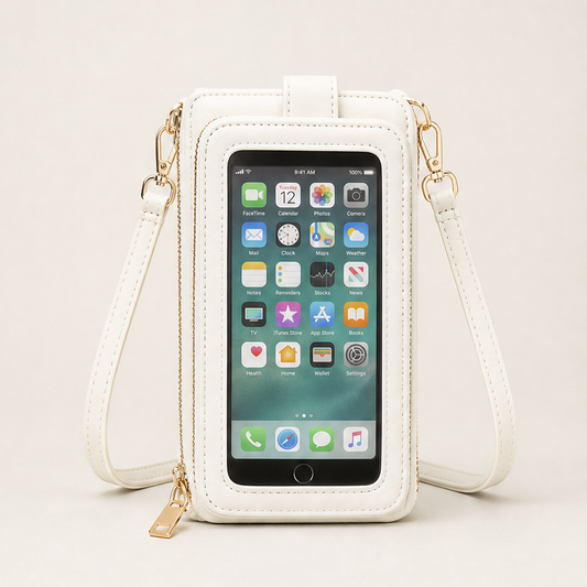 Clearwick – Touchscreen Window Crossbody Phone Bag + 50% OFF White
