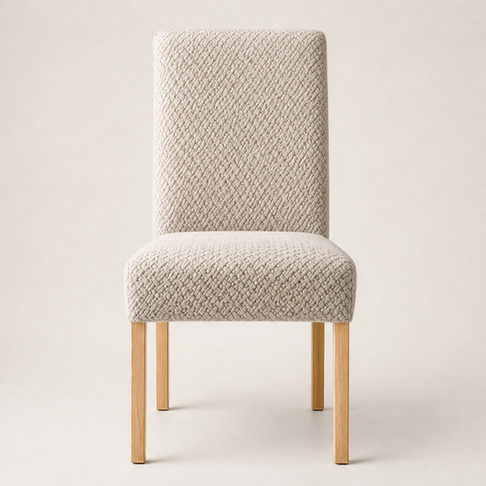 Weavecroft – Stretch-Fit Basketweave Chair Cover + 50% OFF Beige