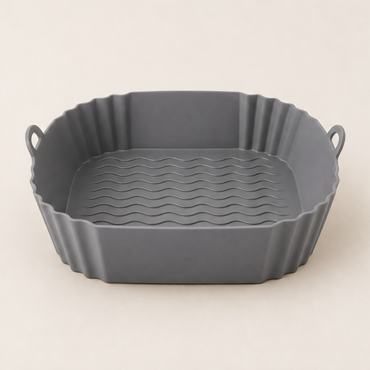Griddleholm – Non-Stick Reusable Silicone Air Fryer Liner, 8 Inches + 50% OFF Grey