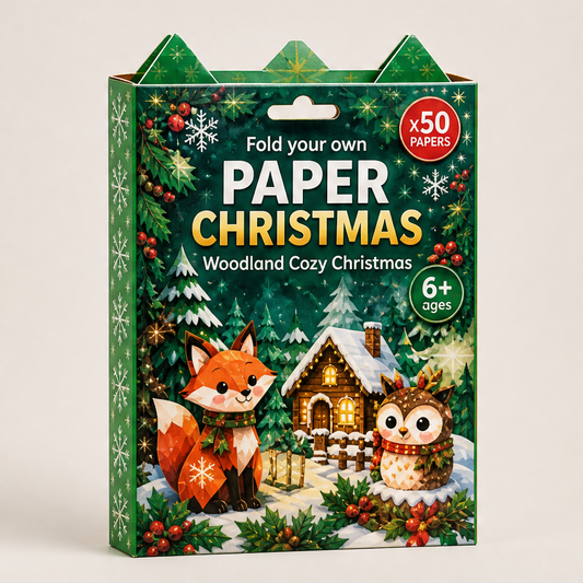 Foldhaven – 250-Sheet, 5-Theme DIY Paper Christmas Craft Kit + 50% OFF Woodland Cozy Christmas