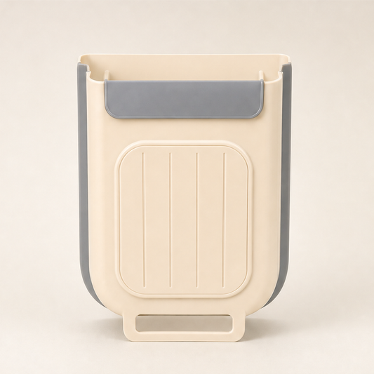 Tidyfold – Hanging Collapsible Kitchen Trash Can + 50% OFF Beige With Grey