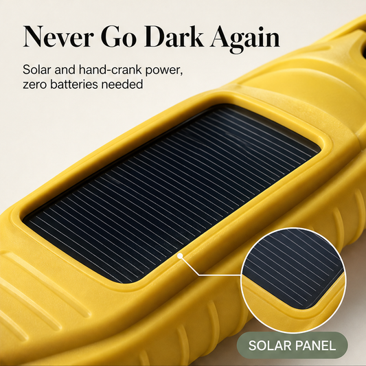 EverGlow Trail – Solar & Hand-Crank Backup Flashlight + 50% OFF features