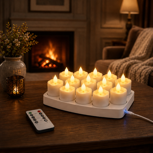 Emberholm – Remote Control, Timer & Recharge Base Flameless LED Candles + 50% OFF lifestyle